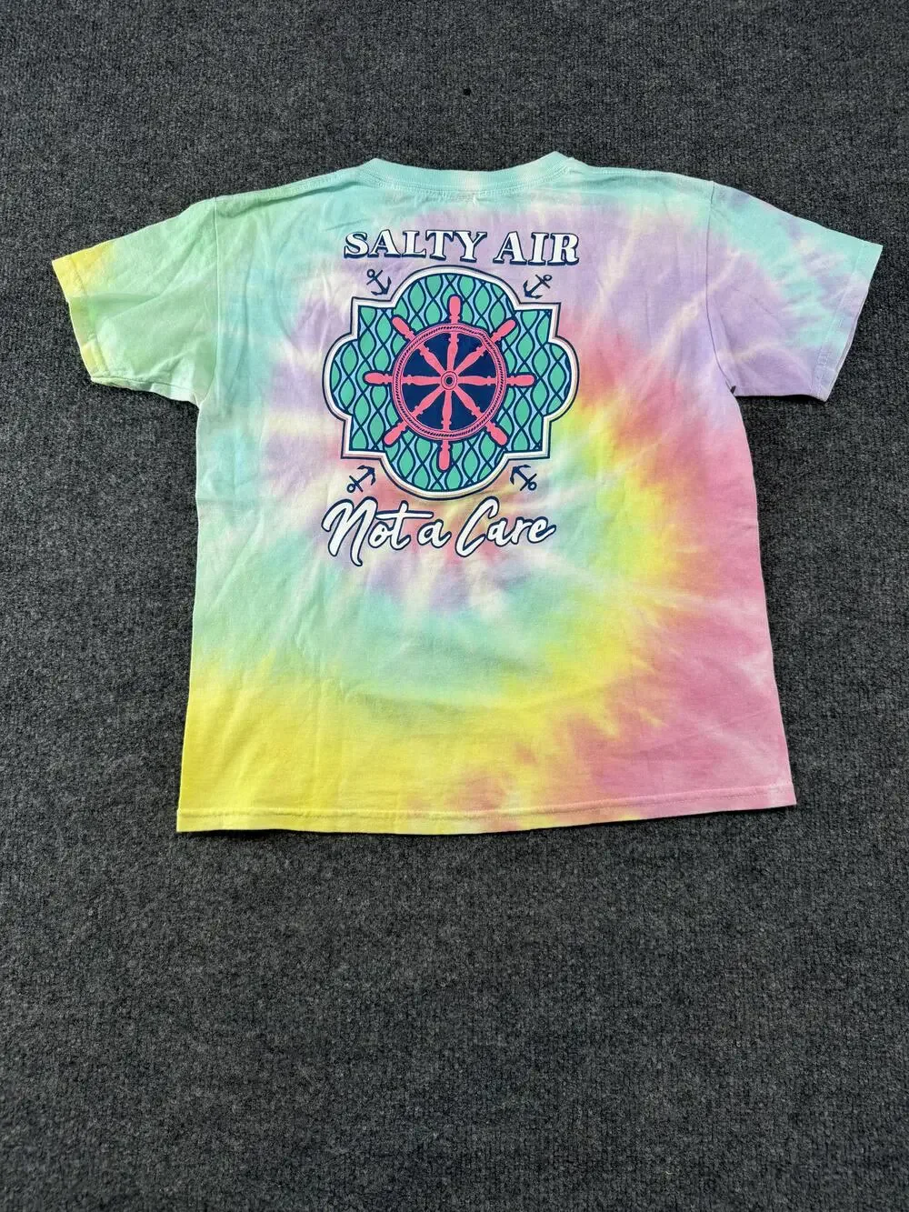 Benny & Belle Shirt Girls M Multicolor Tie Dye Salty Air Not A Care Nautical